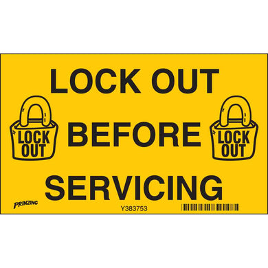 B946 Lockout Before Servicing Label, 3