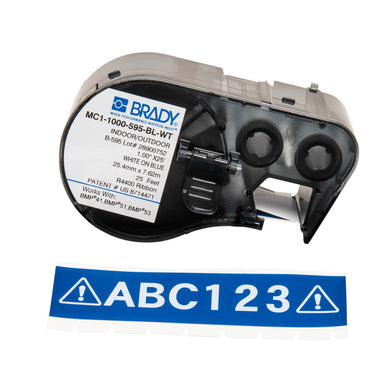 All Weather Permanent Adhesive Vinyl Label Tape with Ribbon for BMP41 BMP51 - 1